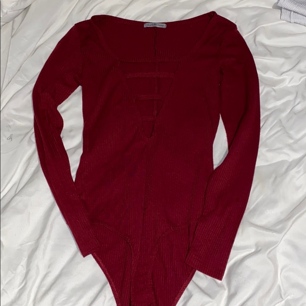 Maroon body suit